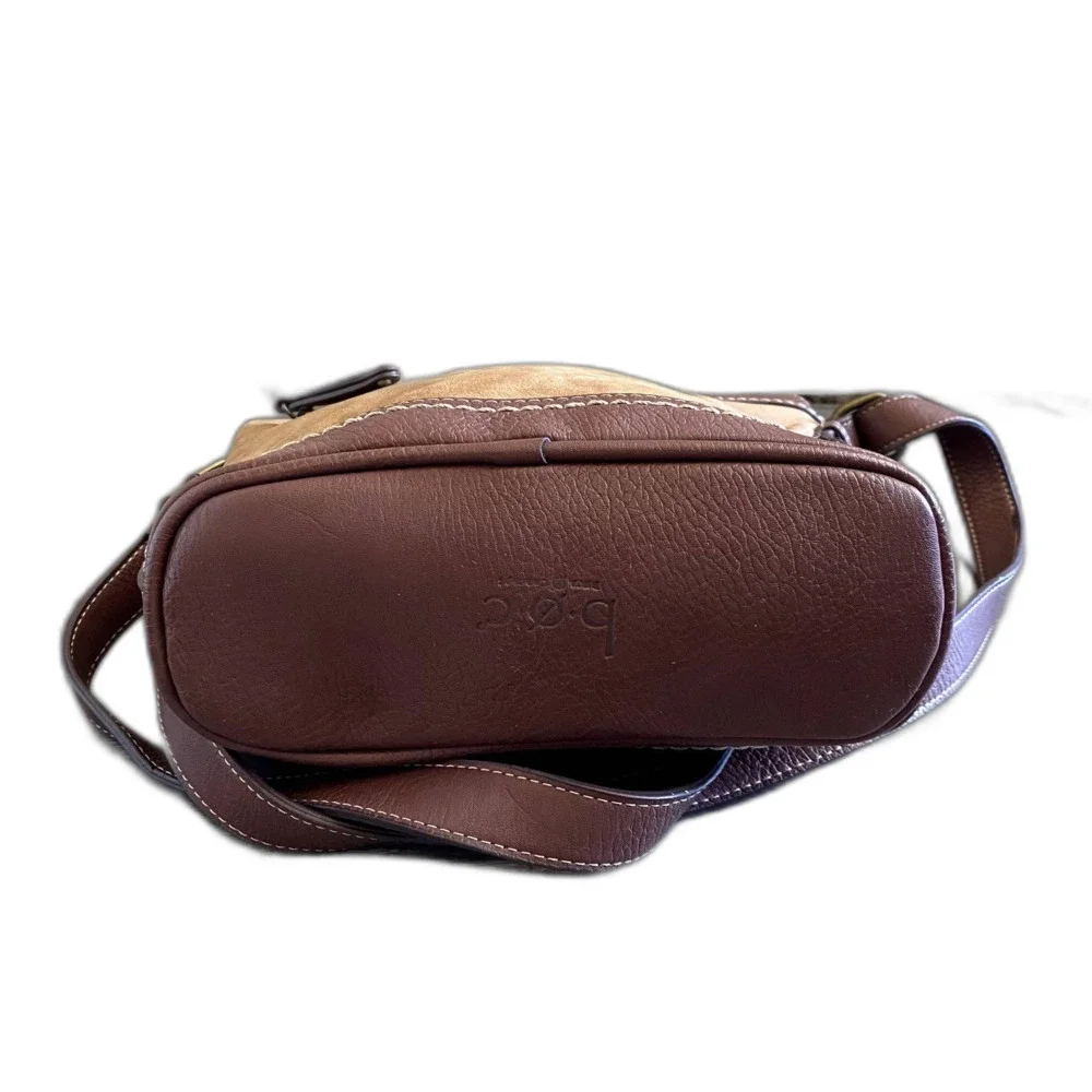 B.O.C. Vegan Faux Leather Shoulder Bag‎ Color Block Neutral Earthy Classic - Picture 3 of 5